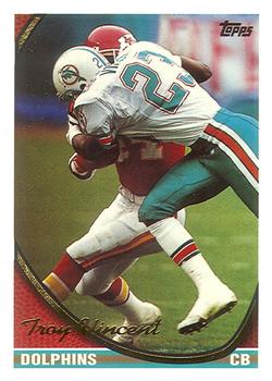 Troy Vincent Miami Dolphins 1994 Topps NFL #490